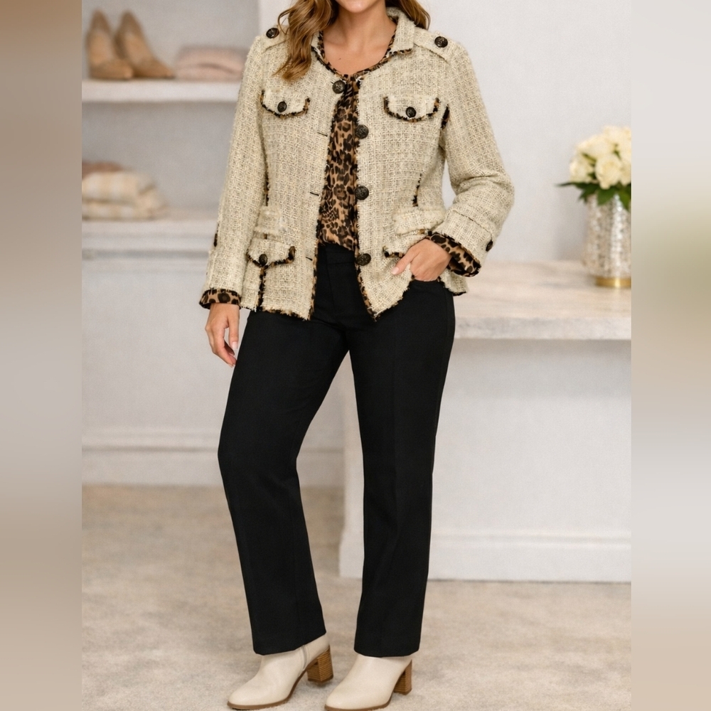 BEREK Designer Cream Tweed Blazer
